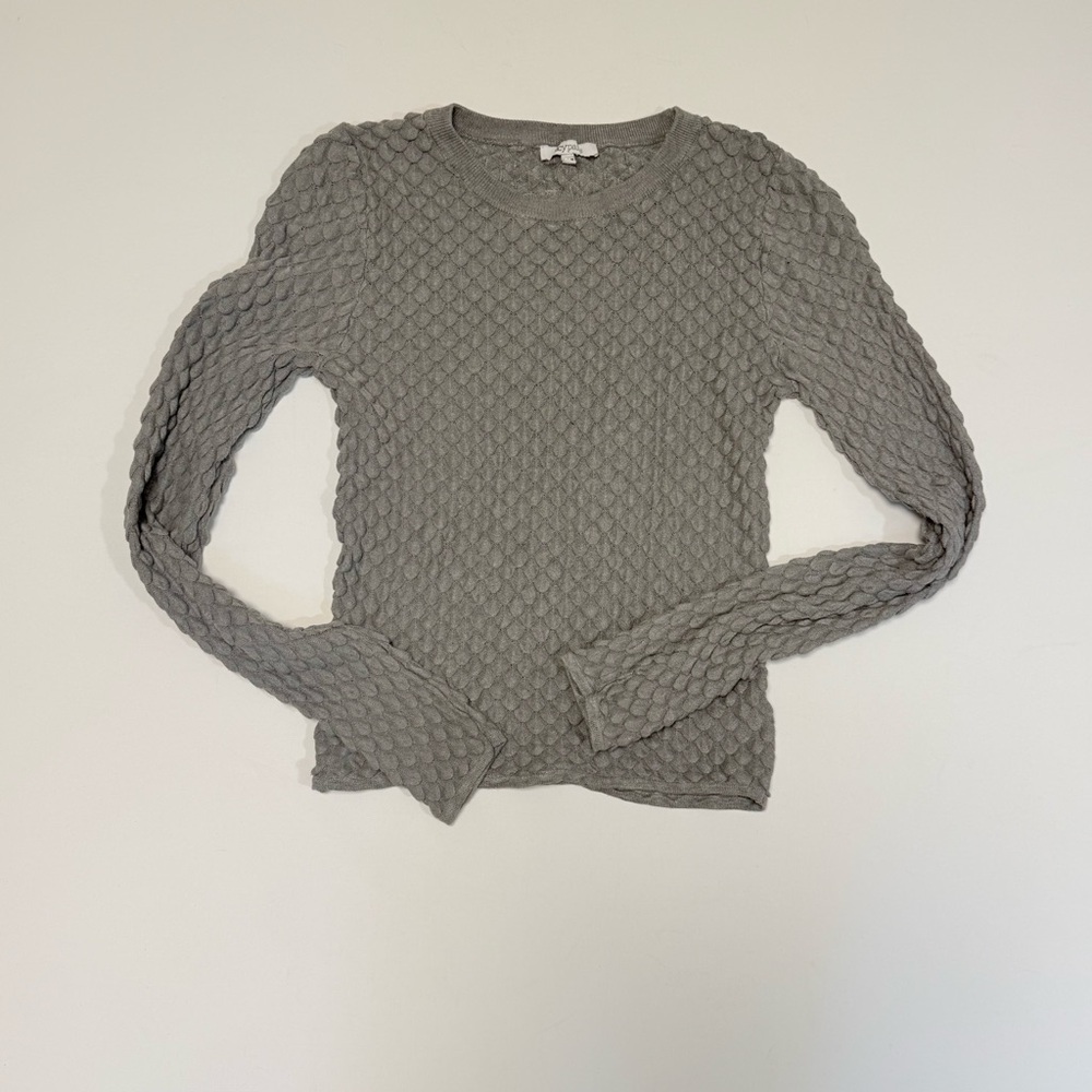 Lucy Paris Grey Mermaid Scale Textured Knit Sweater Top Size Medium